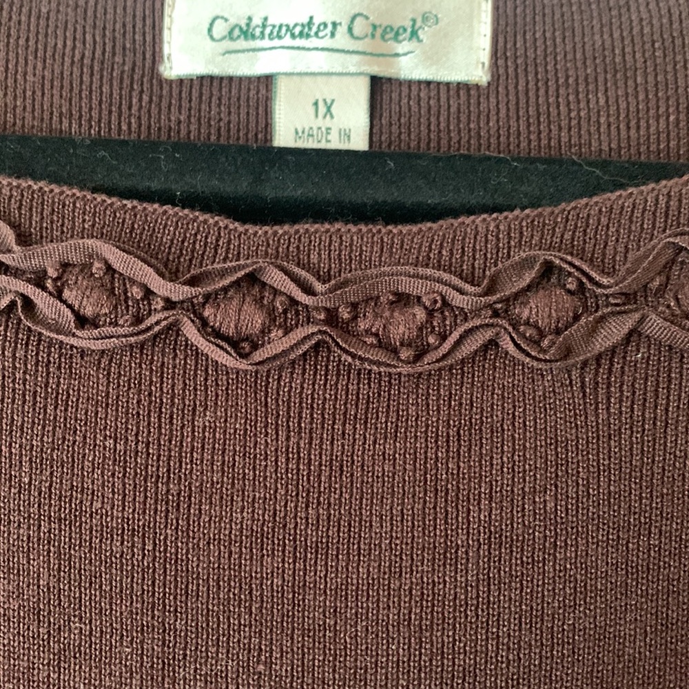 Coldwater Creek brown ribbed tank - Picture 4 of 5